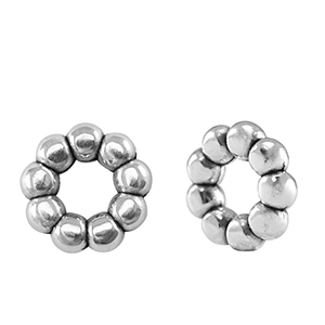 Abalorios met&aacute;licos DQ anillo separador Bali 11mm Plata vieja (sin n&iacute;quel)