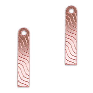 Colgantes llamativos barra & onda Rosa claro met&aacute;lico