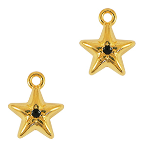 Colgantes met&aacute;licos DQ Dorado-negro (sin n&iacute;quel)