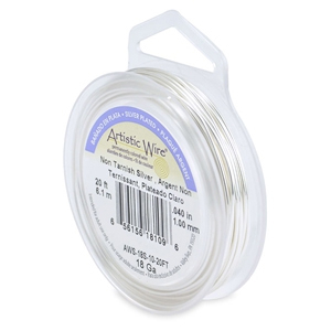 Alambre Art&iacute;stico Calibre 18 Cubierta plateada resistente al deslustre