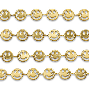 Fornituras Acero Inox cadena jasseron smiley Dorado