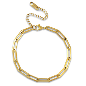 Pulseras Acero Inox eslab&oacute;n Dorado
