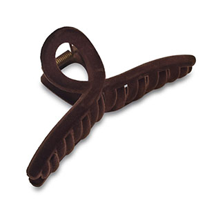 Accesorios pinza para el pelo terciopelo Marr&oacute;n oscuro