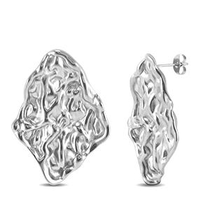 Pendientes Acero Inox irregular Plateado