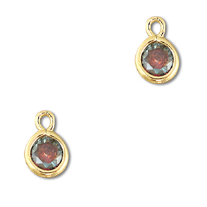 Colgantes de cristal redondos Multicolor-dorado
