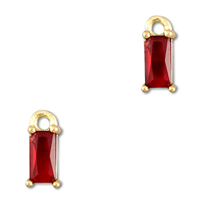 Colgantes de cristal rect&aacute;ngulo Rojo-dorado