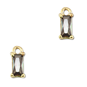 Colgantes de cristal rect&aacute;ngulo Multicolor-dorado