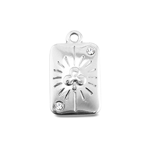 BY31&reg; Colgantes Acero Inox carta de tr&eacute;bol Plateado