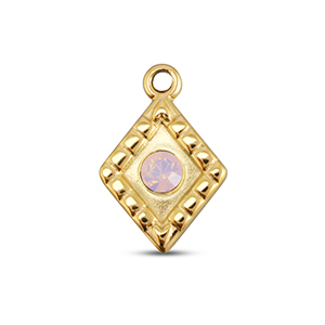 BY31&reg; Colgantes Acero Inox rombo Dorado-rosa &oacute;palo suave