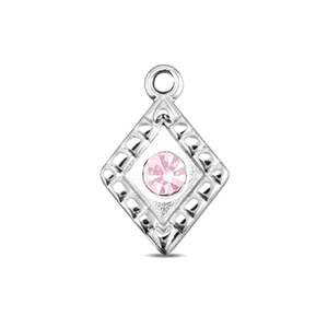 BY31&reg; Colgantes Acero Inox rombo Plateado-rosa &oacute;palo suave