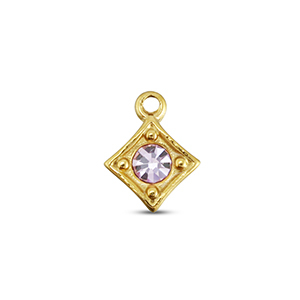 BY31&reg; Colgantes Acero Inox rombo Dorado-lila claro
