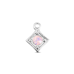 BY31&reg; Colgantes Acero Inox rombo Plateado-rosa &oacute;palo suave