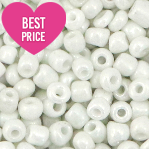 Rocallas de cristal 12/0 (2mm) Blanco brillante perla