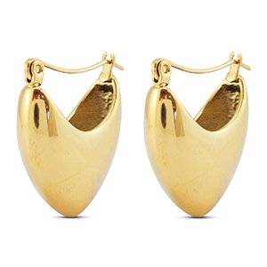 Pendientes Acero Inox criollas coraz&oacute;n Dorado