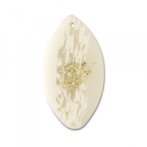 Colgantes de pol&iacute;meros hoja Blancuzco-beige-dorado