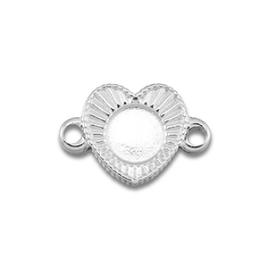 BY31&reg; Entrepieza Acero Inox con engaste para SS20 base plana Plateado