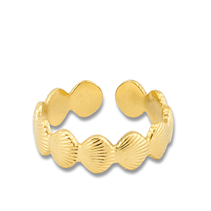Anillos Acero Inox conchas Dorado