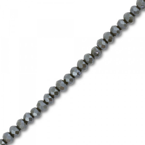 Abalorios faceteados disco 3x2mm &Oacute;xido de cromo verde oscuro-revestimiento pearl shine
