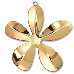 Colgantes Acero Inox flor Dorado