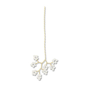 Colgantes de abalorios de cristal flor Dorado-blanco