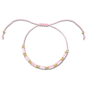 Pulseras trendy abalorios mixtas Rosa claro-dorado