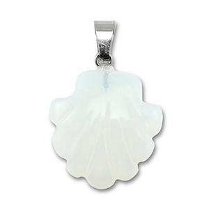Colgantes de piedra natural vidrio conchas Transparente blanco