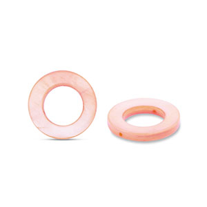 Abalorios conchas 15mm redondos Rosado