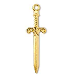 Colgantes met&aacute;licos DQ espada Dorado (sin n&iacute;quel)