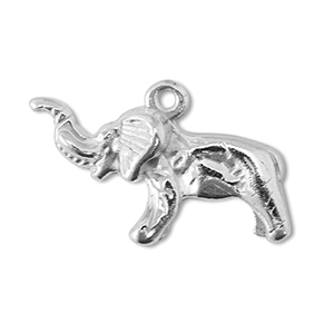 Colgantes met&aacute;licos DQ elefante Plateado vieja (sin n&iacute;quel)