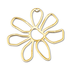 Colgantes met&aacute;licos DQ flor Dorado (sin n&iacute;quel)