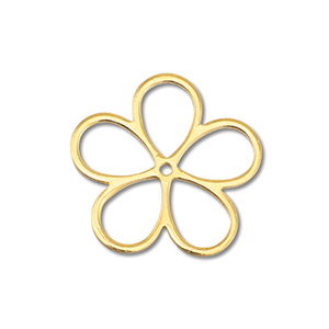 Colgantes met&aacute;licos DQ flor Dorado (sin n&iacute;quel)
