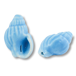 Abalorios de cer&aacute;mica bocina Azul