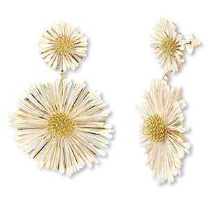 Pendientes rafia trendy flor Blancuzco-dordao
