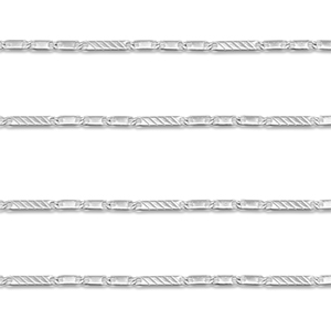 Fornituras Acero Inox cadena jasseron plano Plateado