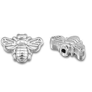 Abalorios Acero Inox abeja Plateado