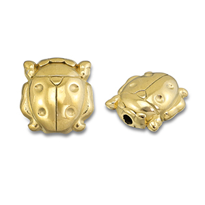 Abalorios Acero Inox mariquita Dorado