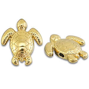 Abalorios Acero Inox tortuga Dorado