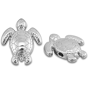 Abalorios Acero Inox tortuga Plateado