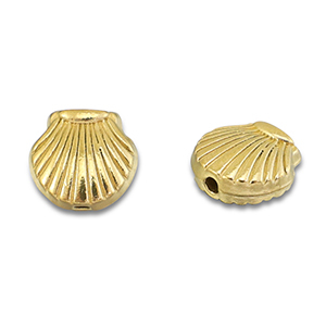 Abalorios Acero Inox concha Dorado