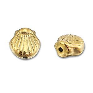 Abalorios Acero Inox concha Dorado