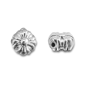 Abalorios Acero Inox flor Plateado