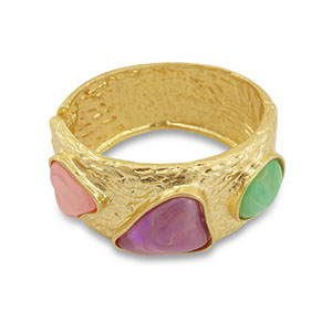 Pulseras llamativas Dorado-rosa-p&uacute;rpura-turquesa menta