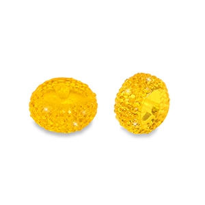 Abalorios de resina rondeles 12mm Naranja