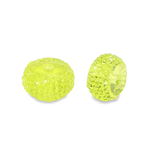 Abalorios de resina rondeles 8mm Verde claro