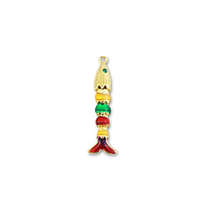 Colgantes de lat&oacute;n Eco-brass&reg; pez Dorado-multicolor
