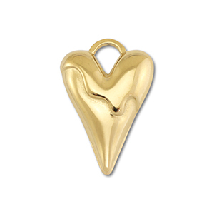 Colgantes Acero Inox coraz&oacute;n Dorado