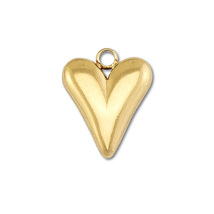 Colgantes Acero Inox coraz&oacute;n Dorado