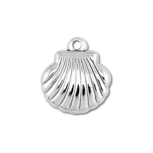 Colgantes Acero Inox concha Plateado