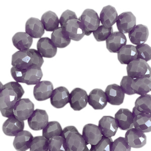Abalorios faceteados disco 6x4 mm P&uacute;rpura Africano-revestimiento pearl shine