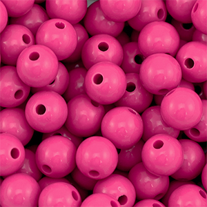 DQ Abalorios acr&iacute;licos 10 mm Rosa magenta